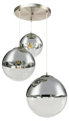 Produktbild von LED Hängeleuchte, 3-Flammig, Glas Kugeln, Chrom, D 51 cm