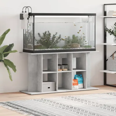 Produktbild von vidaXL Aquariumständer, Holzwerkstoff, Betongrau, 120 x 40 x 60 cm, 3 Ablagen, kippsicher, feuchtigkeitsbeständig