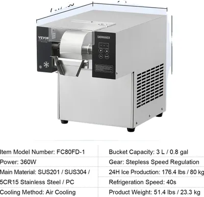 Produktbild von Schneeflocken-Eismaschine, 3L Produktionskapazität, vielseitige Eissorten, 360W