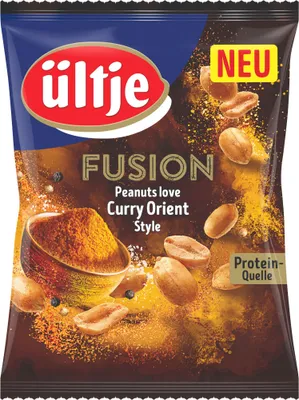 Zdjęcie produktu dla Ültje Fusion Curry Orient Style ziarna orzeszków ziemnych o smaku curry 150g