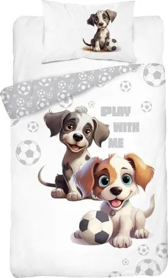 Obrázok produktu pre DETEXPOL Posteľná bielizeň Puppies sivá Bavlna, 100/135, 40/60 cm