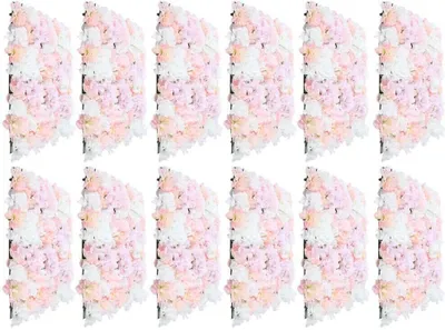 Zdjęcie produktu dla 12X Sztuczny kwiat Ściana Róża Ściana Kwiaty Panele ścienne 40x60cm Kwiatowe panele ścienne Róża Kwiatowa ściana DIY Kwiatowa dekoracja na wesele Różowe tło