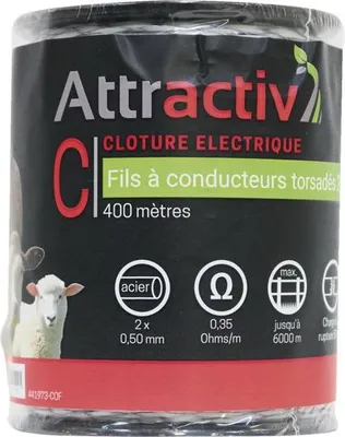Immagine prodotto di Cavo a due fili intrecciati, stagnato, 2 mm, rotolo da 400 m