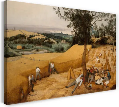 Produktbild von Leinwandbild (120x80cm): Peter Bruegel der Ältere  - Die Erntearbeiter, echter Holz-Keilrahmen inkl. Aufhänger, handgefertigt in Deutschland