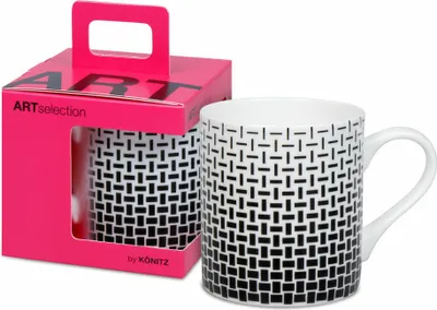 Immagine prodotto di Könitz Becher Graphic 413 - Marcello Morandini, in Geschenkbox, Bone China, Schwarz, 400 ml, 11 5 004 2908