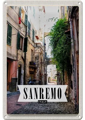Produktbild von Blechschild Reise 20x30cm Sanremo Italien Ansicht Architektur