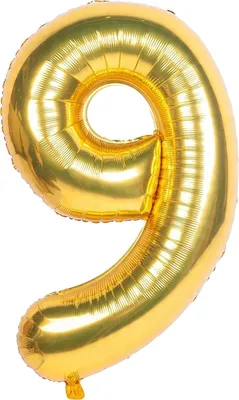 Produktbild von Goldener Zahlenballon 9 für Jubiläum, 40 cm