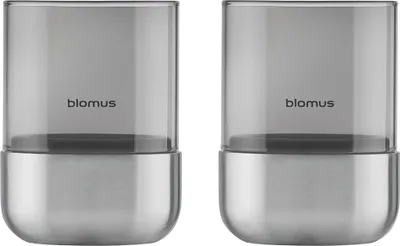 Produktbild von blomus GmbH CALMA Laterne stainless steel matt glass smoke 2er Set XS 9,5cm