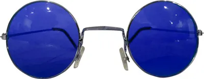 Produktbild von Hippie Sonnenbrille  modisches Accessoires für Karneval, Mottoparty, blau