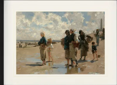 Produktbild von John Singer Sargent Gerahmtes Bild Mit Edlem Passepartout | Wand-Bilder | Im Bilderrahmen - Austernfischen In Cancale, 1878 (60 x 80 cm)