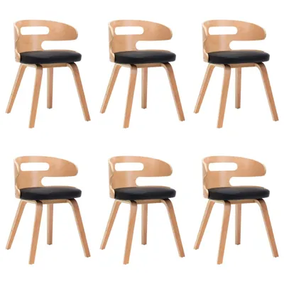 Produktbild von Esszimmerstühle 6 Stk. Schwarz Bugholz und Kunstleder