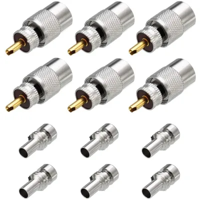 PL259 Coax Steckverbinder, 6 Stück, UHF männlich, Lötanschluss