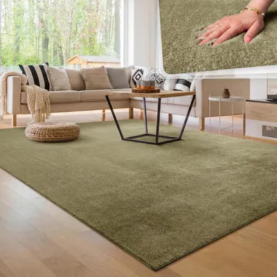 Produktbild von Moderner Wohnzimmer Teppich Kurzflor Waschbar Weich Felloptik Anti-Rutsch Grösse 300x400 cm