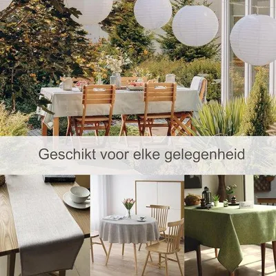 Produktbild von Famanu Tischdecke Linnenlook Dunkelgrau - 150x150 cm