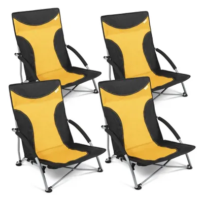 Produktbild von 4er Set Strandstuhl mit breiten Standfüßen, Kampa Sandy FT0047 gelb-orange
