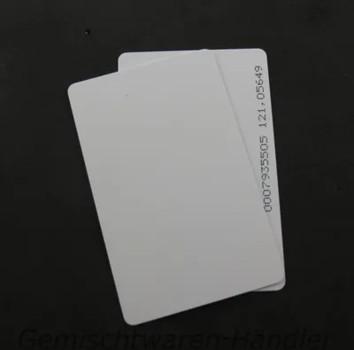 Image de 2 cartes RFID de 0,82 mm, fréquence 125 kHz, porte-clés transpondeur, carte d'identification avec code