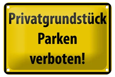 Produktbild von Blechschild Warnschild 18x12cm Privatgrundstück Parkverbot