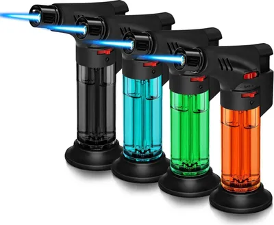 Produktbild von 4 Stück Jetflame Feuerzeug Set - Winddicht, Butan Gas, Mini Fackel Feuerzeuge