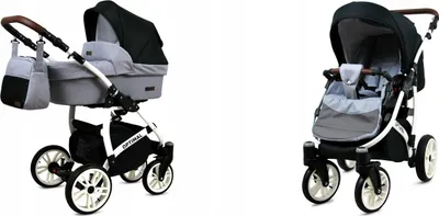 Produktbild von BabyLux® Optimal | 2in1 Kinderwagen Set | Silver Flex Black | Kombikinderwagen | Kinderwagenset