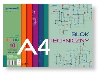 Image de Bloc de papier A4 Premium couleur 250 g, 10 feuilles - Penword