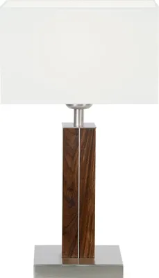Produktbild von Dana Q Quadra Tischlampe Nussbaum geölt Baumwolle weiß
