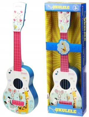 Produktbild von Dromader Ukulele Kunststoff Kindergitarre mit Saiten für Mädchen