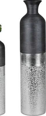 Produktbild von Deko Bodenvase LUXOR rund H. 51cm silber grau aus Keramik Formano