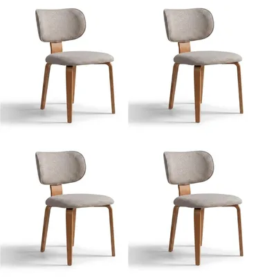 Immagine prodotto di Sedia imbottita vintage, beige e grigio, design moderno, struttura in legno, ideale per la cucina