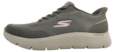 Image de Skechers Go Walk Flex - Chaussures de ville pour hommes, modèle Master, lacets, couleur marron, style décontracté