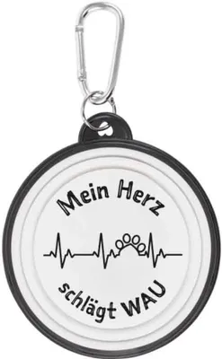 Produktbild von Hundenapf Herz schlägt Wau Walkies by bb-Klostermann - Faltbarer Hundenapf to go