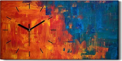 Produktbild von Dekor Leinwand Uhr Wandbilder Geräuschlos Kunstdruck 60x30 Abstrakte Kunst - schwarze Hände