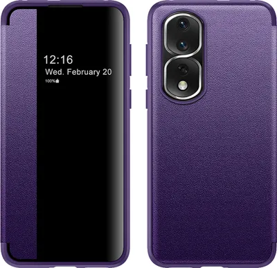 Produktbild von Honor 80 Pro Hülle, Schlank Kunstleder Klapp Ledertasche Schutzhülle für Honor 80 Pro Lila