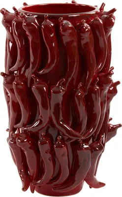 Image de Vase en céramique PEPPER rouge - 26,5x25x39 cm