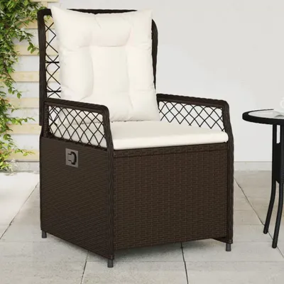 Image de vidaXL Fauteuil de jardin 2 pcs. Réglable Marron Poly Rattan