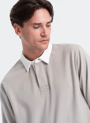 Obrázek produktu pro Ombre Clothing Pánská mikina bez kapuce Rufeal popelavě šedá S