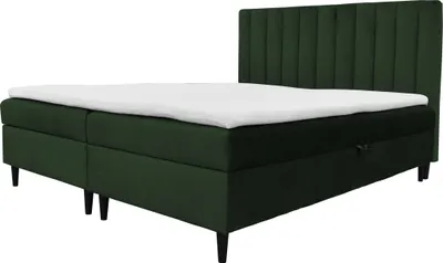 Produktbild von Boxspringbett FERO , Bonell-Matratze 2Bettkästen und Topper Premium Doppelbett , 160 x 200 cm , ( Gruen - Kronos 14 )