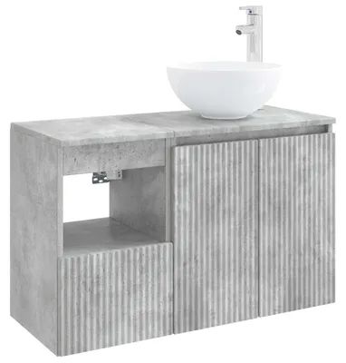 Productafbeelding van vidaXL Badkameraccessoireset, 2 stuks, betonkleur, houtvezel