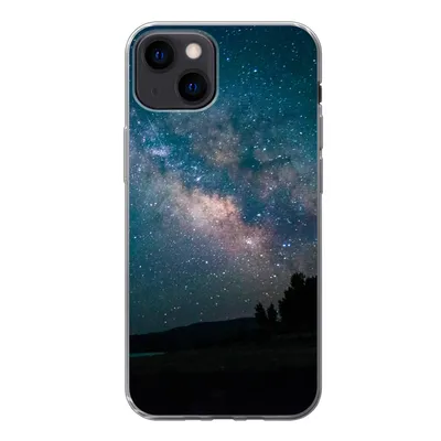 Produktbild von MuchoWow® Handyhülle Schutzhülle Hülle für iPhone 13 Sterne - Planeten - Galaxie - Jungen - Mädchen - Kinder Silikon Softcase Handy Hülle - Karteninhaber