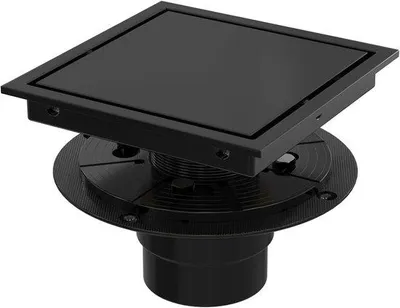 Produktbild von Duschegoot Wasserabfluss - Umkehrbarer Tegelinset - 15 cm - Mattschwarz