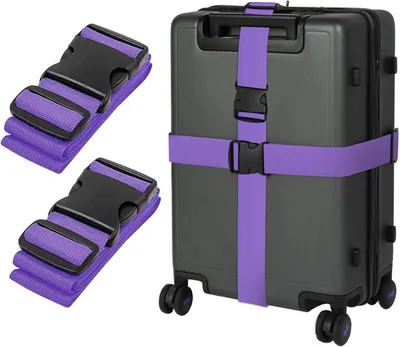 Produktbild von Kofferriem Set, 2 Stück, 195 cm, lange verstellbare Kofferbänder für die Reise