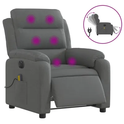 Obrázok produktu pre masážne kreslo vidaXL Electric Dark Grey Fabric