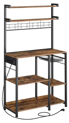 Image de Support à gâteaux vintage Braun, couleur noire, pour cupcakes – en panneaux de particules et en acier – dimensions : 40 x 90 x 165,5 cm