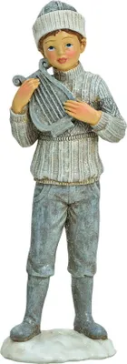 Produktbild von Deko Winterkind Junge Lyra Nostalgie Winter Kinder Mädchen Skulptur Figur Objekt