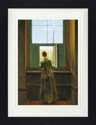 Produktbild von Caspar David Friedrich Gerahmtes Bild Mit Edlem Passepartout | Wand-Bilder | Im Bilderrahmen - Frau Am Fenster, 1822 (40 x 30 cm)