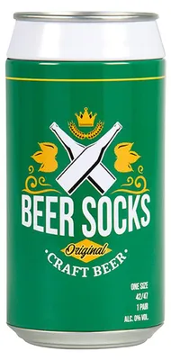 Produktbild von Herren Socken Bier Socken in Bierdose Geschenkverpackung, witziges Geschenk für Männer, 1 Paar, Einheitsgröße ca 42-47, Farben Gelb Grün Rot, Farbe:Grün, Größe Socken:42-47
