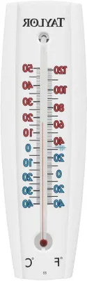 Produktbild von Wandthermometer Wetterfest - 19 cm Hoch - Weiß