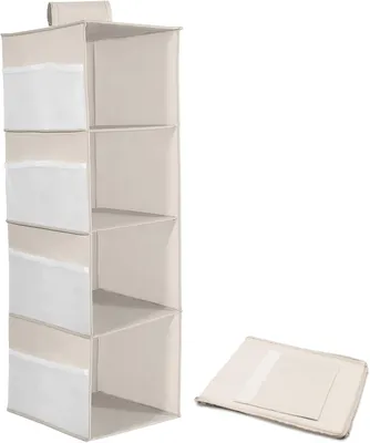 Imagen del producto de Organizador colgante para armarios, con 6 bolsas de malla, 4 niveles, plegable, para almacenamiento