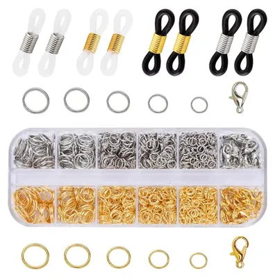 Brillenketten-Set, 40 Stück, mit Karabinerhaken und Ringen