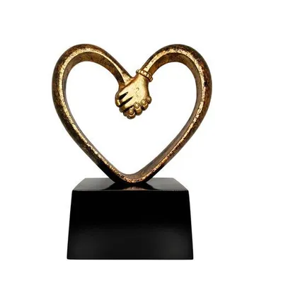 Image de Urne funéraire design Mains éternelles 1 L pour humains et animaux – Bronze doré, 27 cm