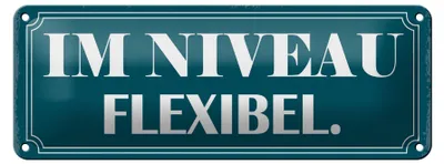 Produktbild von Blechschild Spruch 27x10cm im Niveau flexibel Dekoration